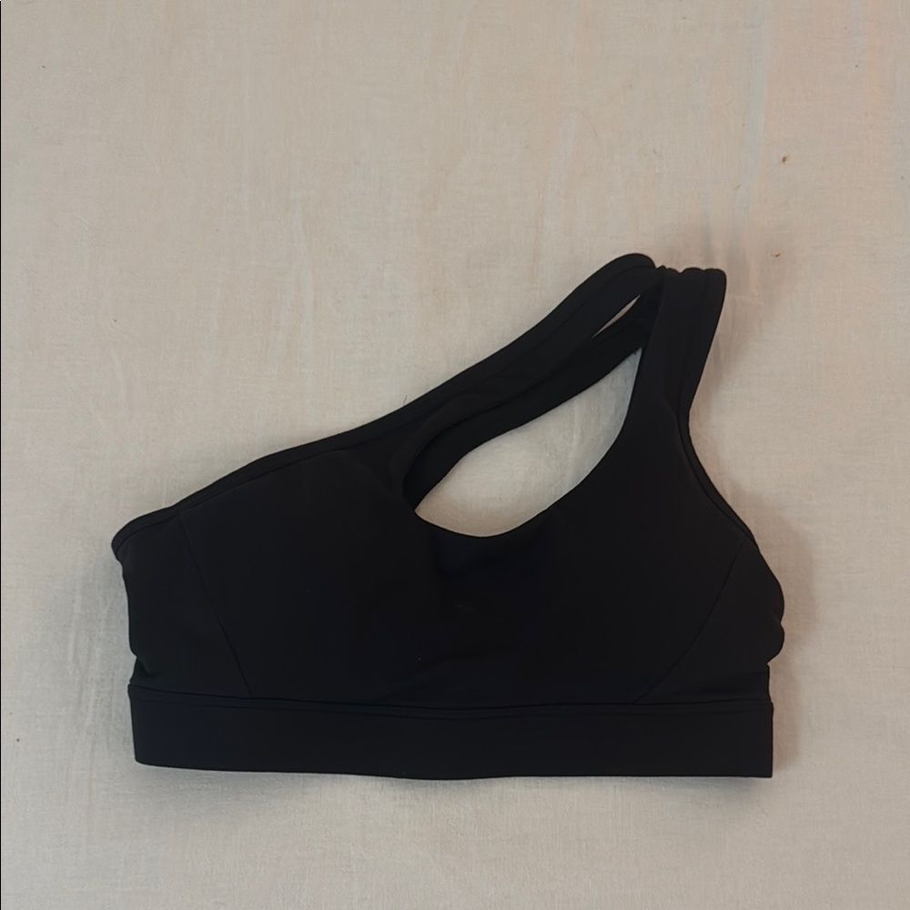 Black Asymmetrical Neck / One Shoulder Sports Bra Small